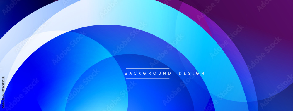 Poster abstract flowing shapes, vibrant blues, purples create dynamic background. modern design elements su