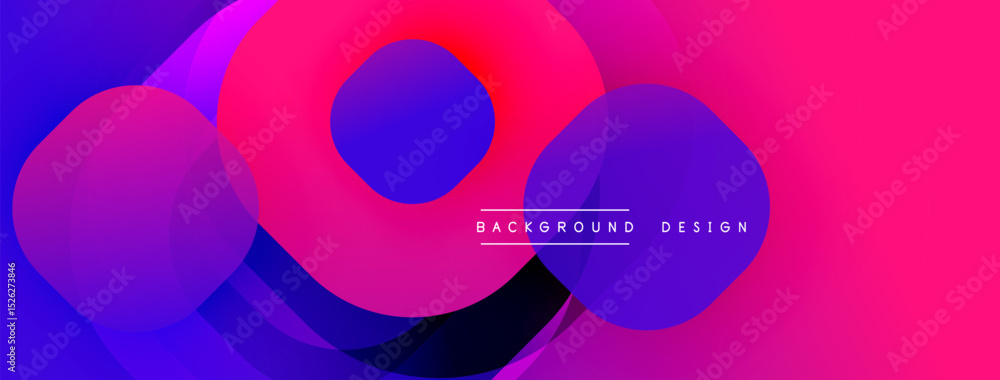 Poster Abstract vibrant circles overlap, creating dynamic colorful gradients. Modern design suitable for banners, presentations.