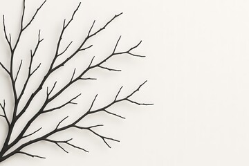 Obraz premium Elegant black branches on a white background.