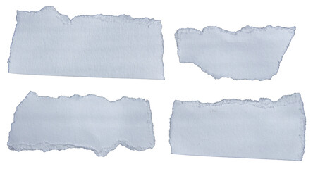 Fototapeta premium Ripped torn white paper edge on transparent background, paper tear stripes cut out design element