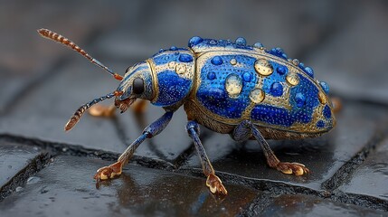 Vibrant Blue Weevil: A Macro Photography Masterpiece