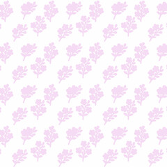 Background with pink silhouette of cherry blossom branch with two flowers, several buds and leaves