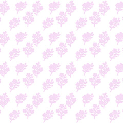 Background with pink silhouette of cherry blossom branch with two flowers, several buds and leaves