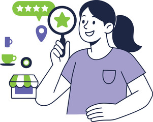 Local Business Search Vector Illustration on White Background.