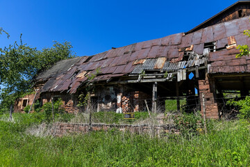 Abandoned dilapidated house in the Sudeten Mountains Poland
