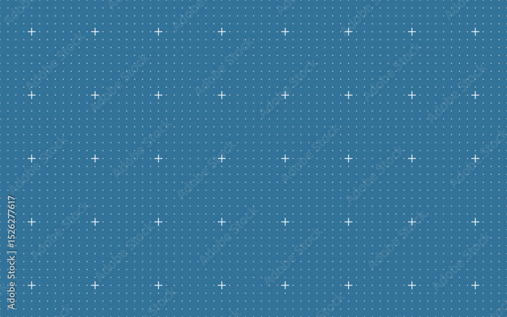 Poster blue grid with fine dotted lines and large white cross markers ideal for technology layouts, schemat