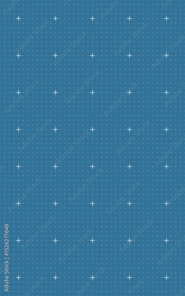 Poster blue grid with fine dotted lines and large white cross markers ideal for technology layouts, schemat