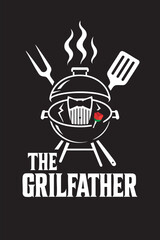 The Grilfather BBQ Logo T-Shirt Design