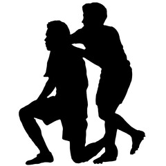 silhouette of tow spots man 