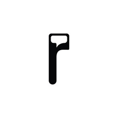 Initial R Letter with chat icon logo design illustration