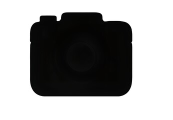 digital camera silhouette isolated on white background