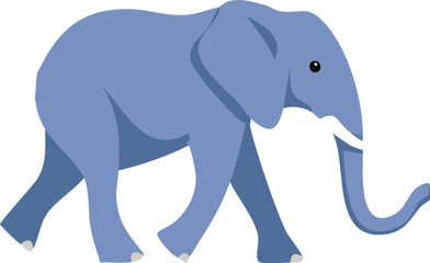 Fototapeta premium Vector Digital Art of Whimsical Dusty Blue Elephant with Subtle Shading and Clean Background