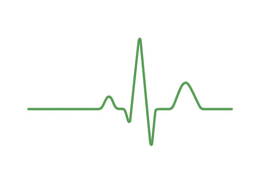 Pulsating ecg line displaying cardiac rhythm on transparent surface, representing medical vital signs monitoring