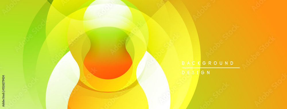 Aufkleber abstract vibrant background. overlapping circles create dynamic visual effect. yellow, orange, green