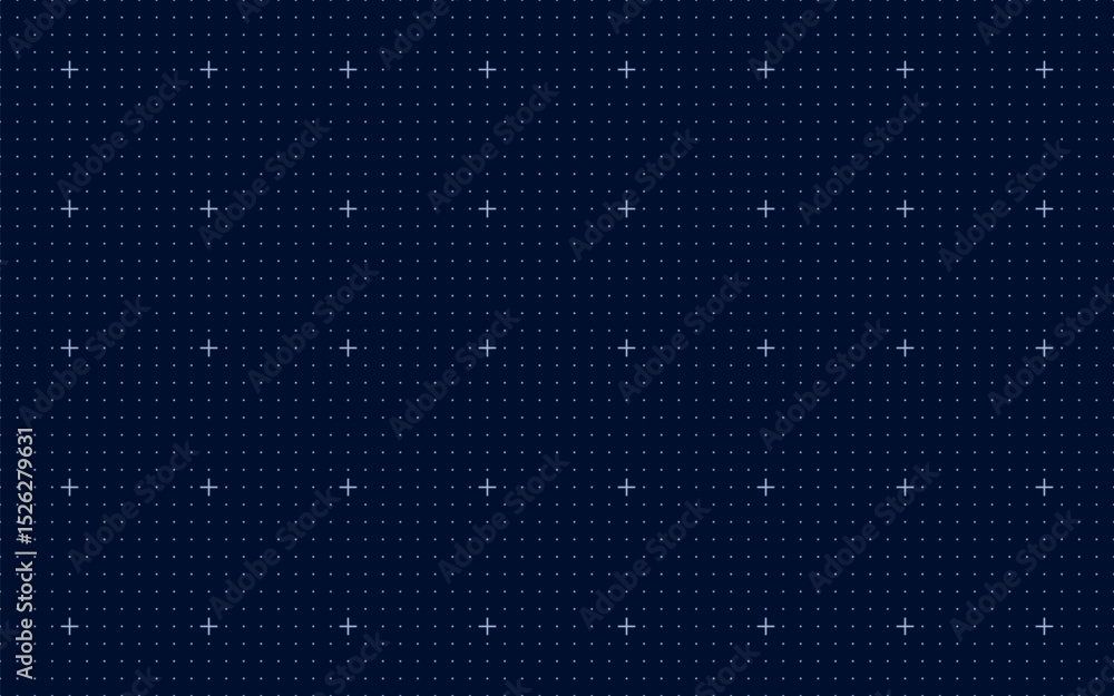 Poster abstract dark blue dotted grid pattern with white crosshairs, modern futuristic background for data 