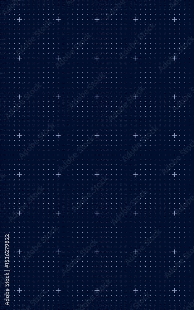 Poster abstract dark blue dotted grid pattern with white crosshairs, modern futuristic background for data 