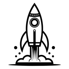 cartoon rocket vector illustration
