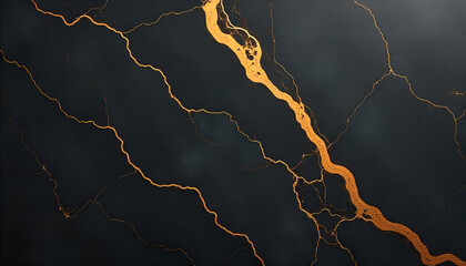 Elegant Dark Gray Marble with Gold Veins Texture - High-Quality Design