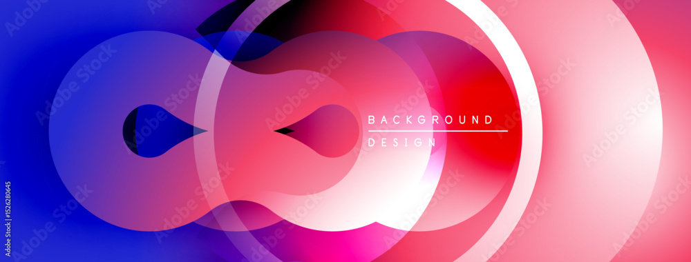 Aufkleber Abstract fluid shapes, vibrant colors blend. Circular layers create dynamic visual effect. Modern design element for backgrounds.