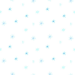 Watercolor seamless hand drawn delicate pattern with blue flowers. Pattern with forget-me-nots