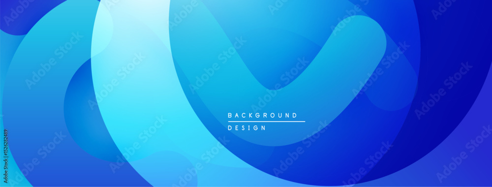 Fototapete Abstract blue background. Overlapping shapes create dynamic, flowing visual effect. Modern design suitable for various applications.