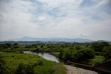 View of the river from the top of the hill.