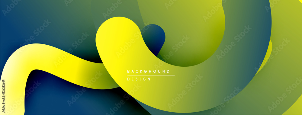 Poster abstract fluid shapes, vibrant colors blend. modern design, smooth gradients create dynamic composit