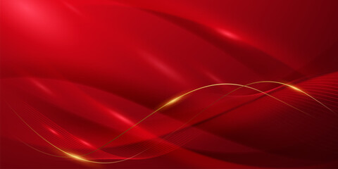 Abstract background design modern red and gold geometric elements vector illustration