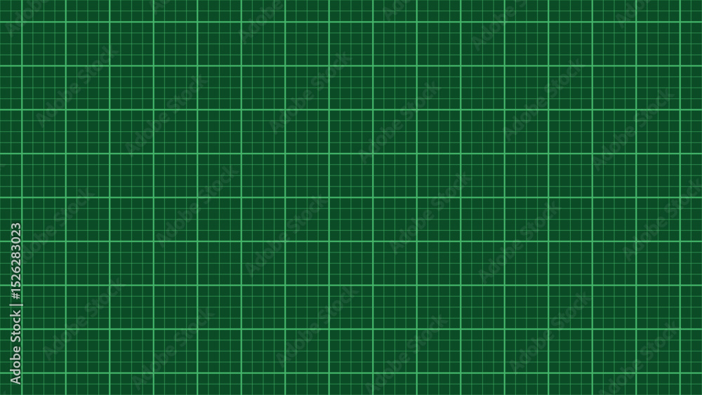 Poster green engineering grid pattern with square cells and light green lines, technical blueprint style se