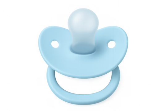 Light blue baby pacifier isolated on transparent background, perfect for newborn and childcare projects