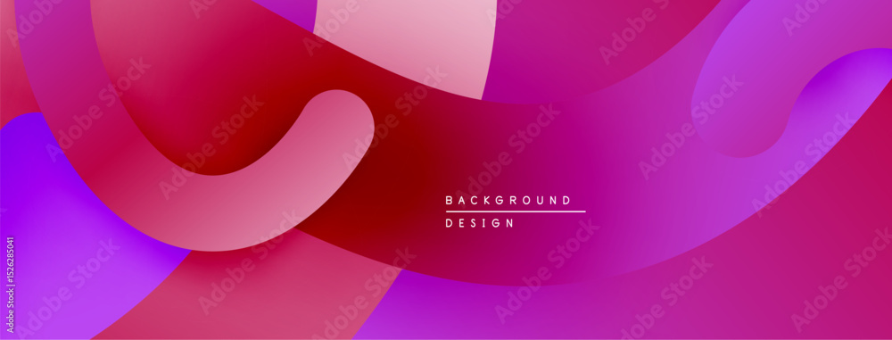 Poster abstract fluid shapes, vibrant magenta, red hues. smooth gradients create dynamic composition. moder