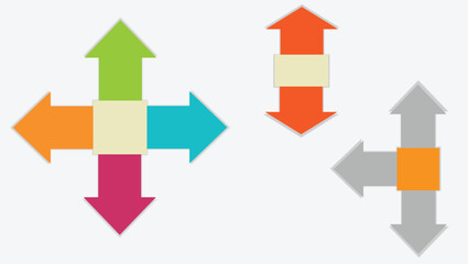 Colorful Multidirectional Arrow Icons – Flat Design Vector Set