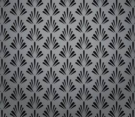 Fototapeta premium Flower geometric pattern. Seamless vector background. Gray and black ornament