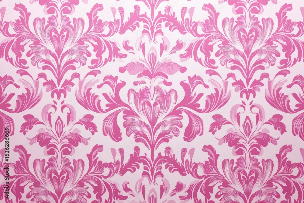 Poster seamless pink damask pattern creating an elegant and luxurious background, perfect for design projec