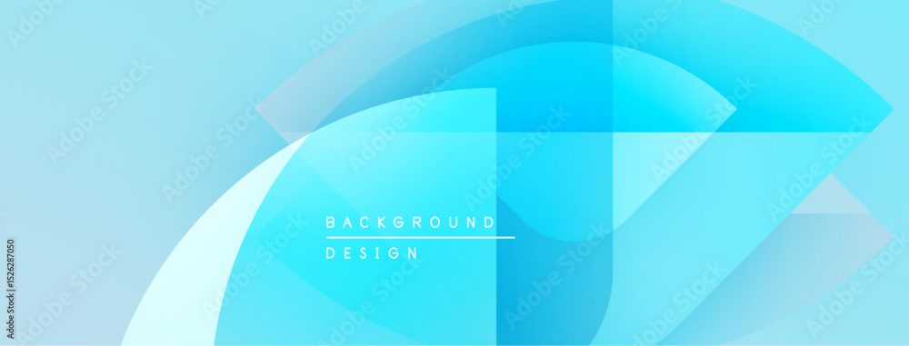 Leinwandbilder Abstract blue background features overlapping shapes. Gradient hues create dynamic visual effect. Modern design suitable for digital projects.