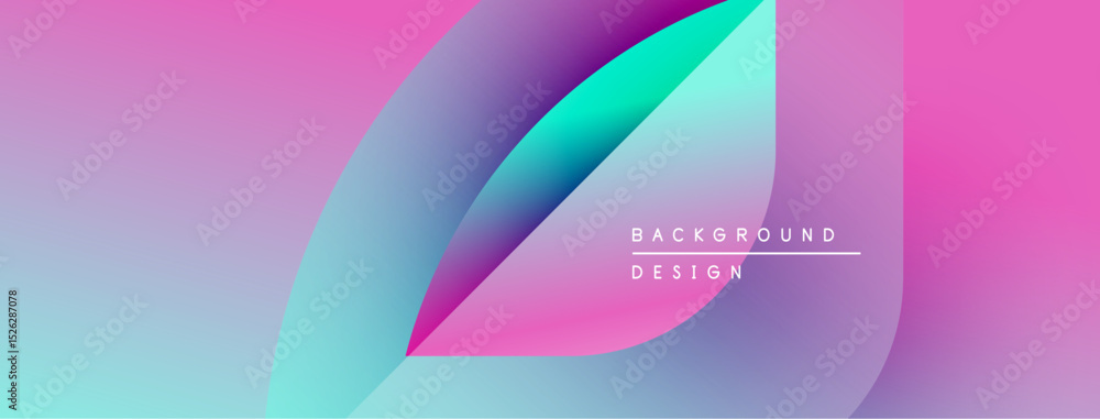 Aufkleber Abstract gradients blend, creating dynamic visual flow. Soft pinks, blues dominate composition. Modern design element.