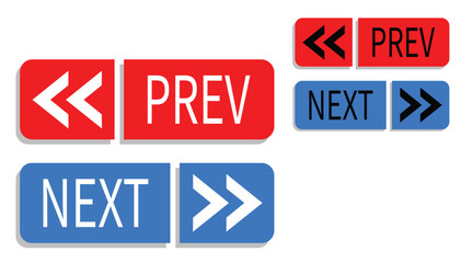 Next and Previous Navigation Buttons with Arrows – Vector UI Elements