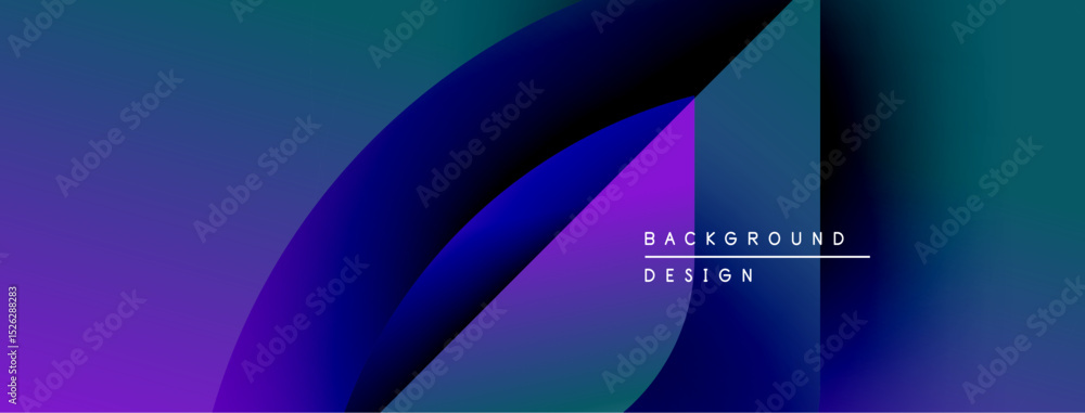 Fototapete abstract gradient layers create dynamic visual effect. purple, blue hues blend smoothly, forming mod