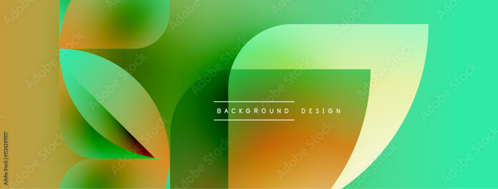 Leinwandbilder Abstract gradients overlap, creating dynamic visual flow. Modern design features smooth color transitions, text elements present.