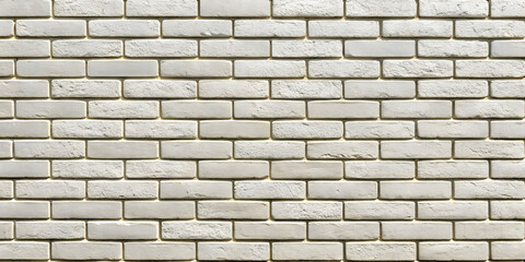 Obraz premium Uniform light beige brick wall with consistent rectangular pattern, clean mortar joints, neutral tone, weathered texture, traditional masonry construction appearance.