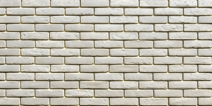 Uniform light beige brick wall with consistent rectangular pattern, clean mortar joints, neutral tone, weathered texture, traditional masonry construction appearance.
