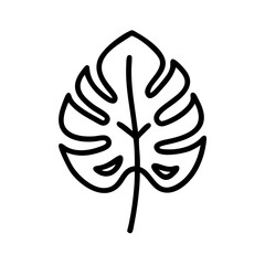 Monstera leaf illustration depicting tropical plant design for home decor and artwork