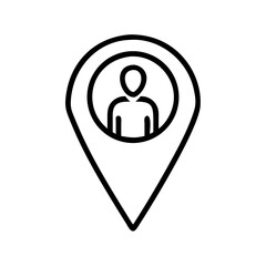 Location pin icon representing a user, ideal for navigation and mapping applications in modern technology