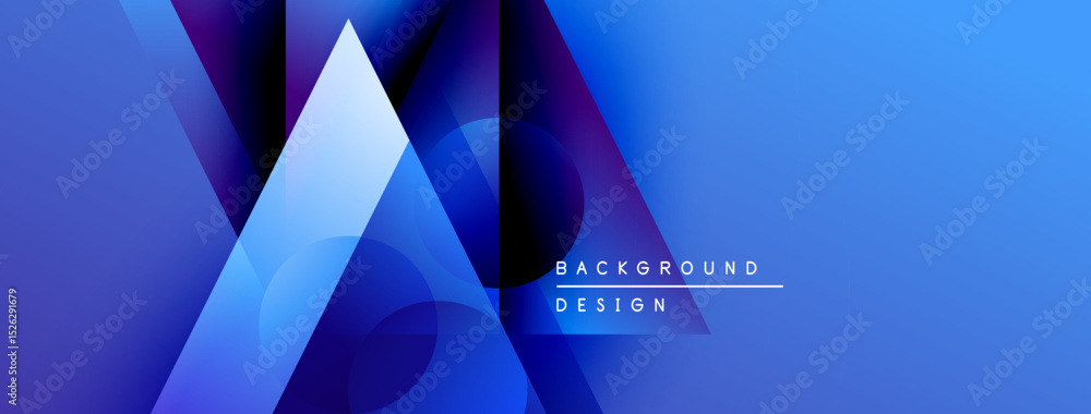 Aufkleber abstract blue design features geometric shapes, gradients, overlapping layers. modern aesthetic suit