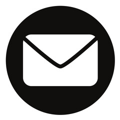 email icon black and white round