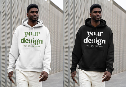 Mockup Of Man Dressed In Customized Hoodie, Waist Up