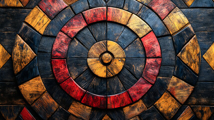 African, wood and graphic with geometric, background and tribal art or wallpaper texture. Traditional, decoration and illustration with 3d, carving and abstract pattern or paint for dynamic shape