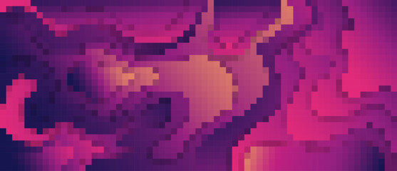 Pixel art with vibrant hues creating a mesmerizing and unique abstract mosaic effect.