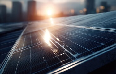 shot of solar panels on the roof