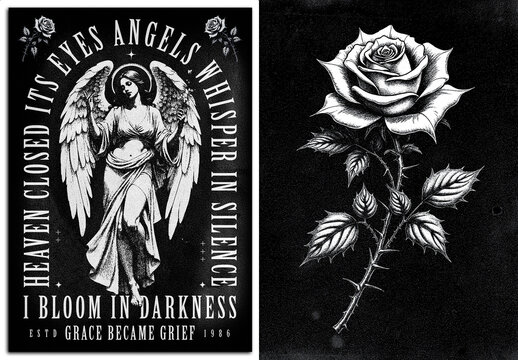 Angel Grief Gothic Typography Poster Template